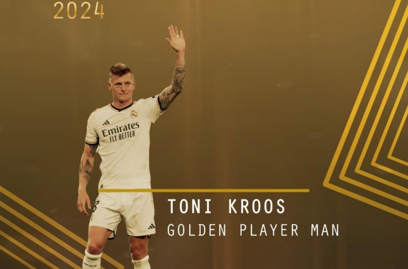 Vượt Rodri và Vinicius, Toni Kroos đoạt giải Cầu thủ nam xuất sắc nhất 2024