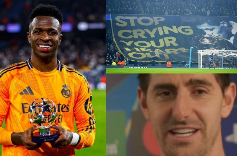 Courtois troll ngược CĐV Man City: 'Vinicius có biết tiếng Anh đâu!'