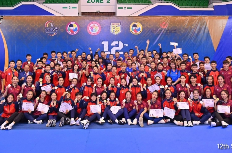 Karate Việt Nam 'bội thu' huy chương vàng giải vô địch Đông Nam Á