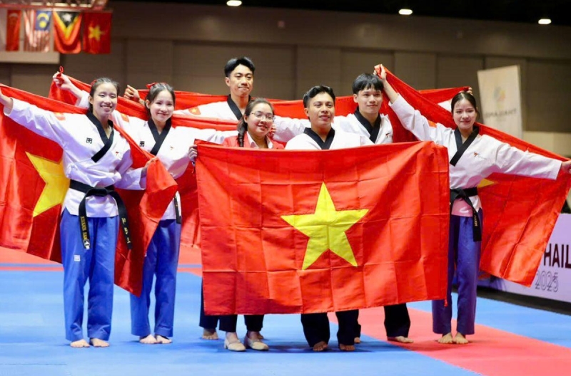 Taekwondo Việt Nam xếp thứ 2 toàn đoàn, hoàn thành chỉ tiêu ở SEA Games 33