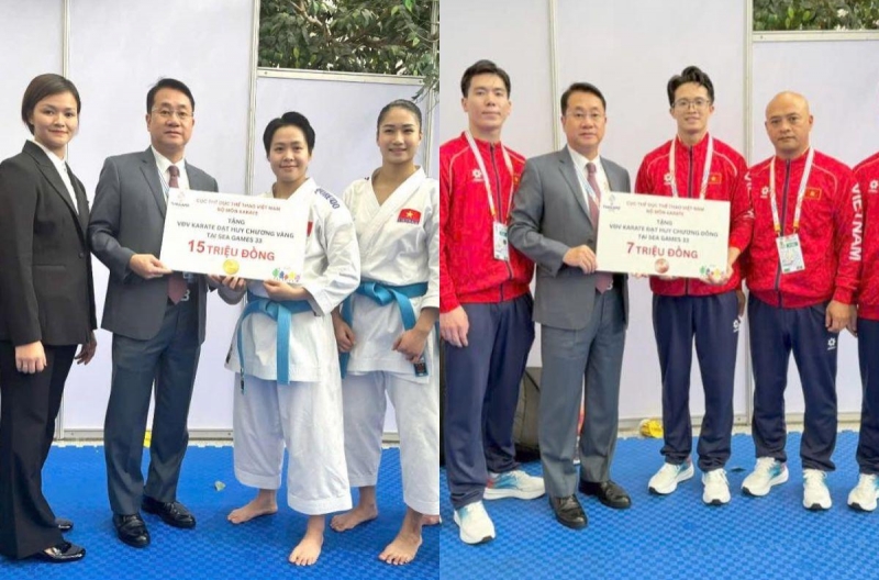 Karate Việt Nam nhận thưởng nóng sau chiến thắng ấn tượng