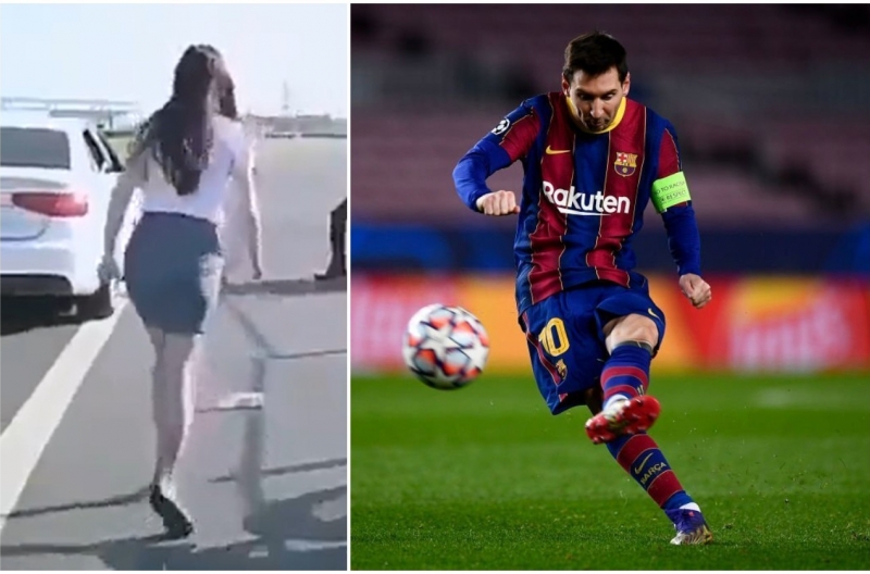 VIDEO: Hot girl Trung Quốc thể hiện trình 'sút bóng' xoáy như Messi