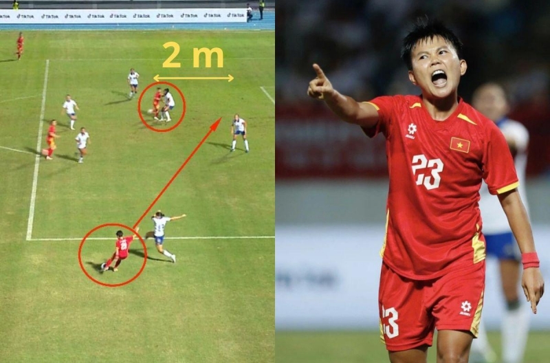 Bóng đá nữ SEA Games 33: Bích Thùy đứng thấp hơn 2 mét vẫn bị bắt việt vị
