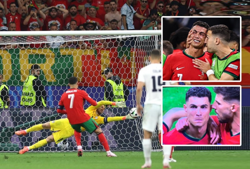 Cristiano Ronaldo suy sụp, bật khóc sau khi đá hỏng penalty