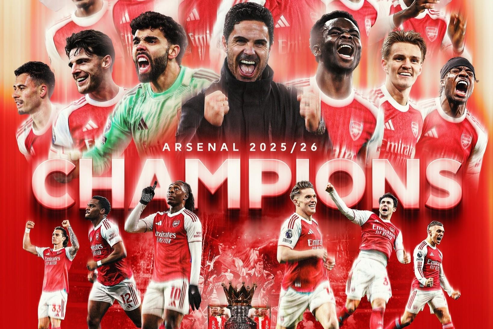 CHÍNH THỨC: Arsenal vô địch Ngoại hạng Anh sau 22 năm