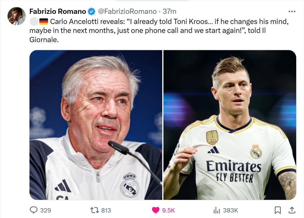 Một cuộc gọi, Carlo Ancelotti khẳng định đón Toni Kroos trở lại Real 478523