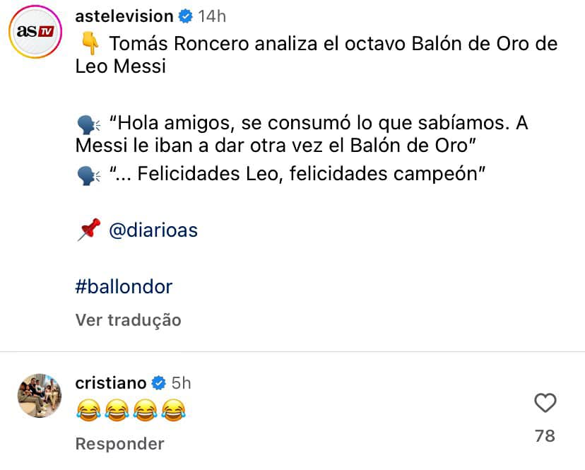 SỐC! Ronaldo có phản ứng bất ngờ trước Quả Bóng Vàng thứ 8 của Messi 349706