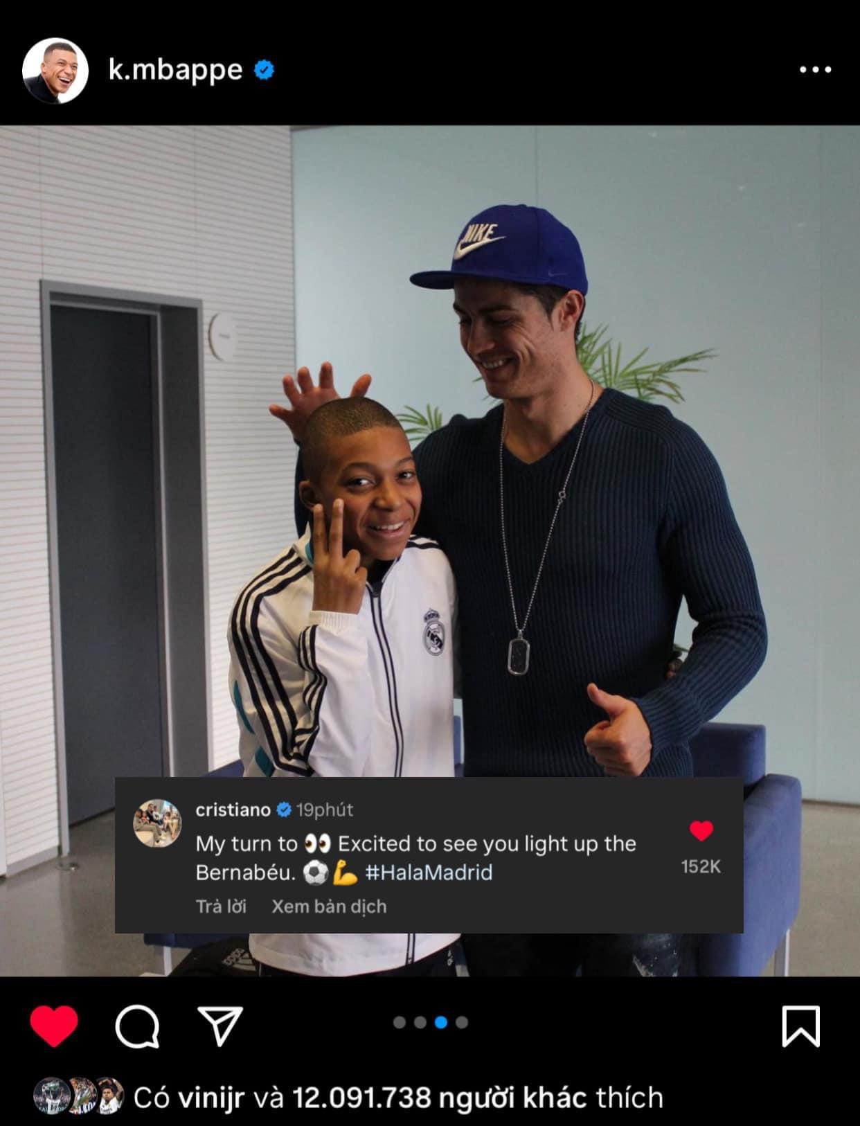 Ronaldo gây bão MXH với thông điệp gửi tới Kylian Mbappe 474632