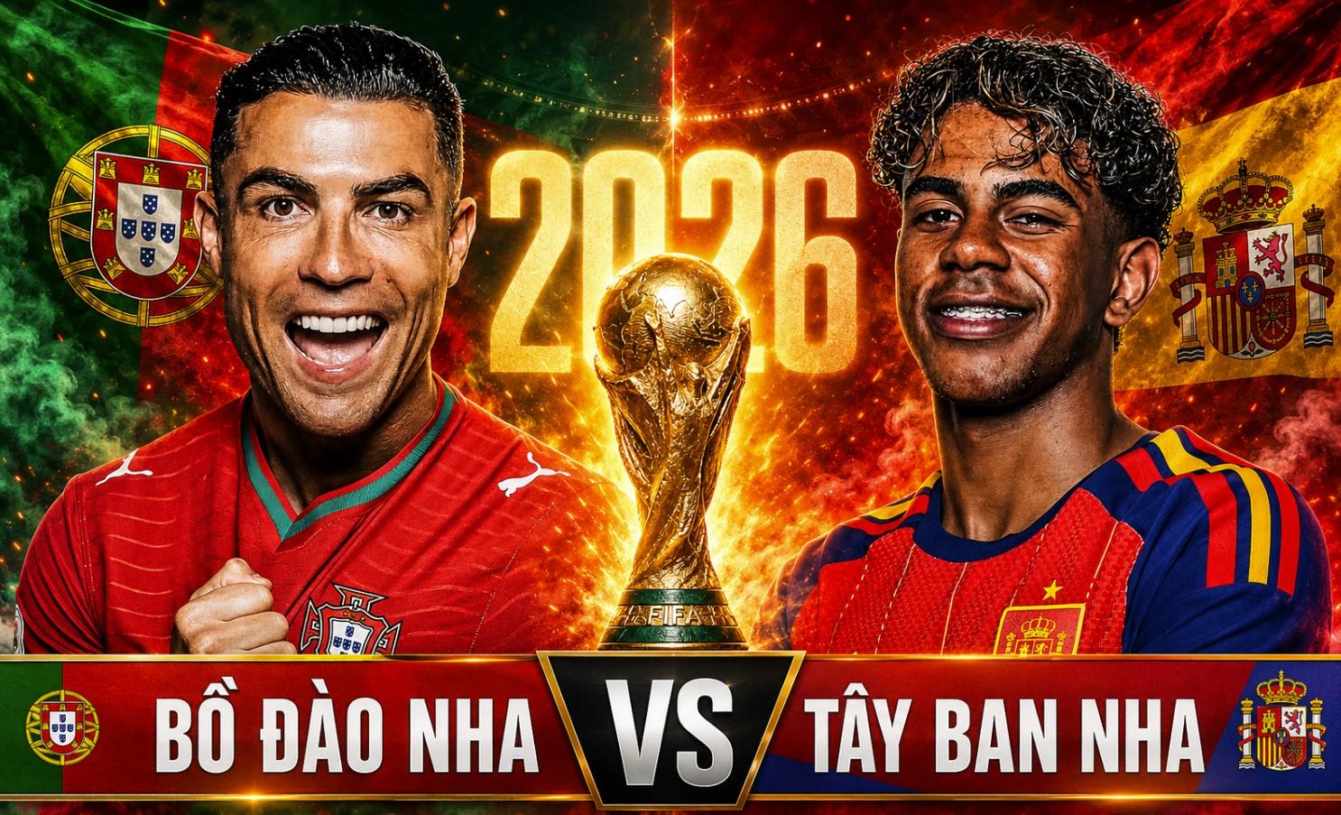 Nhận định Bồ Đào Nha vs Tây Ban Nha: Tâm điểm Ronaldo, Yamal - Vòng 1/8 World Cup 2026