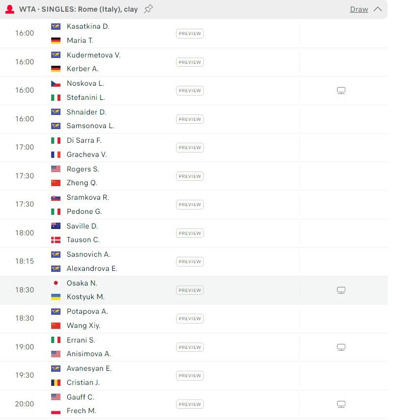 Lịch thi đấu tennis 9/5: Nadal ra quân tại Rome Masters 2024 458962