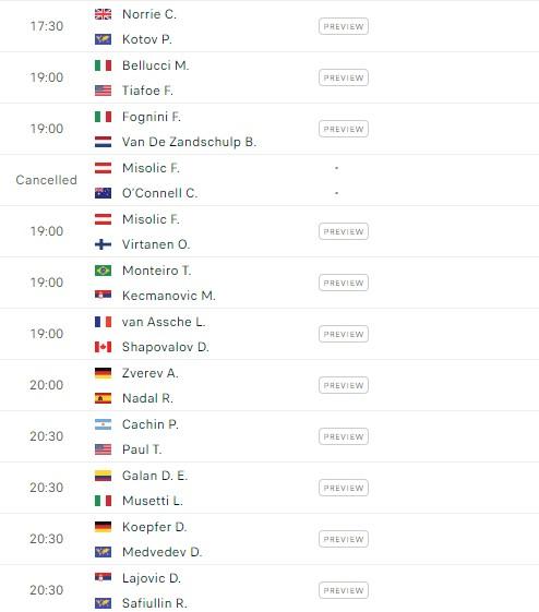 Lịch thi đấu tennis 27/5: Đại chiến Nadal vs Zverev 469757