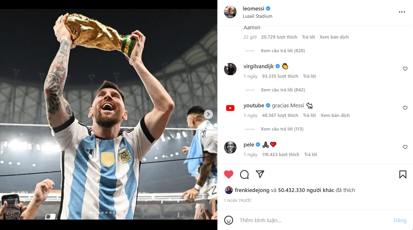 Lên đỉnh World Cup 2022, Messi nhận vinh dự đặc biệt trong sự nghiệp 233869