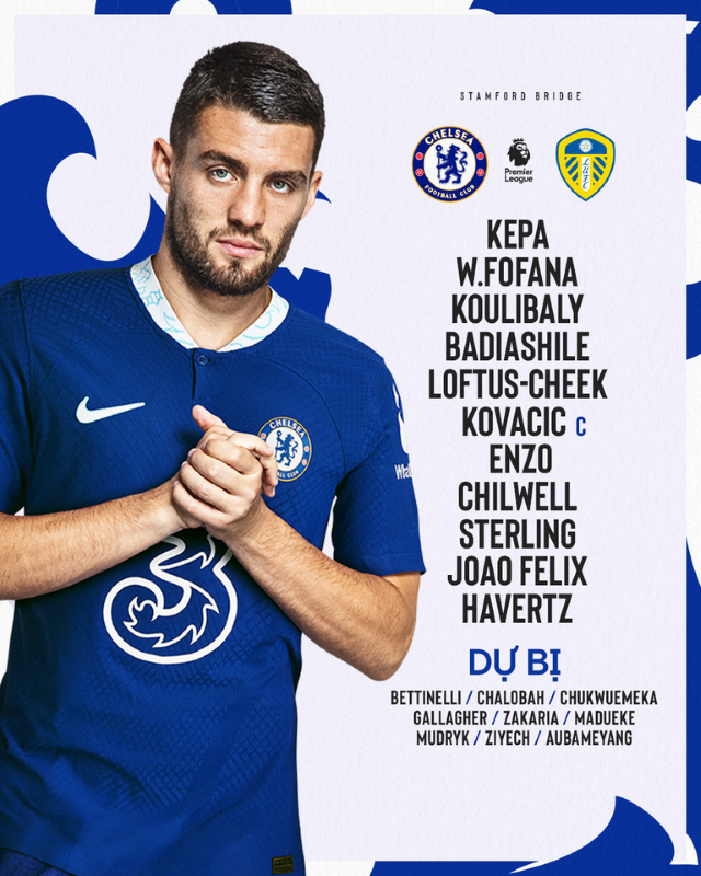 Trực tiếp Chelsea vs Leeds, 22h00 ngày 4/3: Đã có đội hình xuất phát 254722