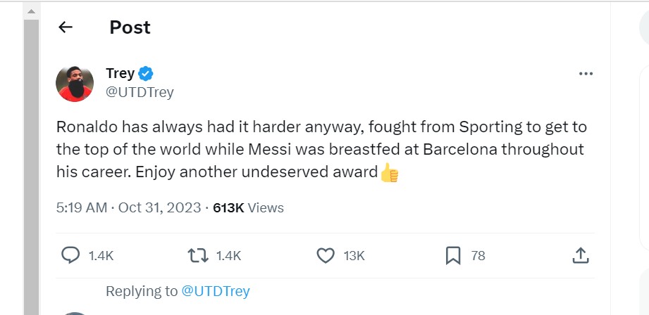 Người hâm mộ Ronaldo phản ứng bất ngờ về Quả bóng vàng thứ 8 của Messi 349689
