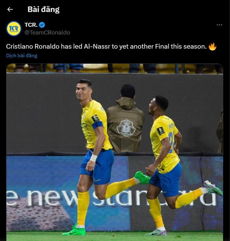 Gánh Al Nassr cật lực, Ronaldo được gọi là GOAT 454714