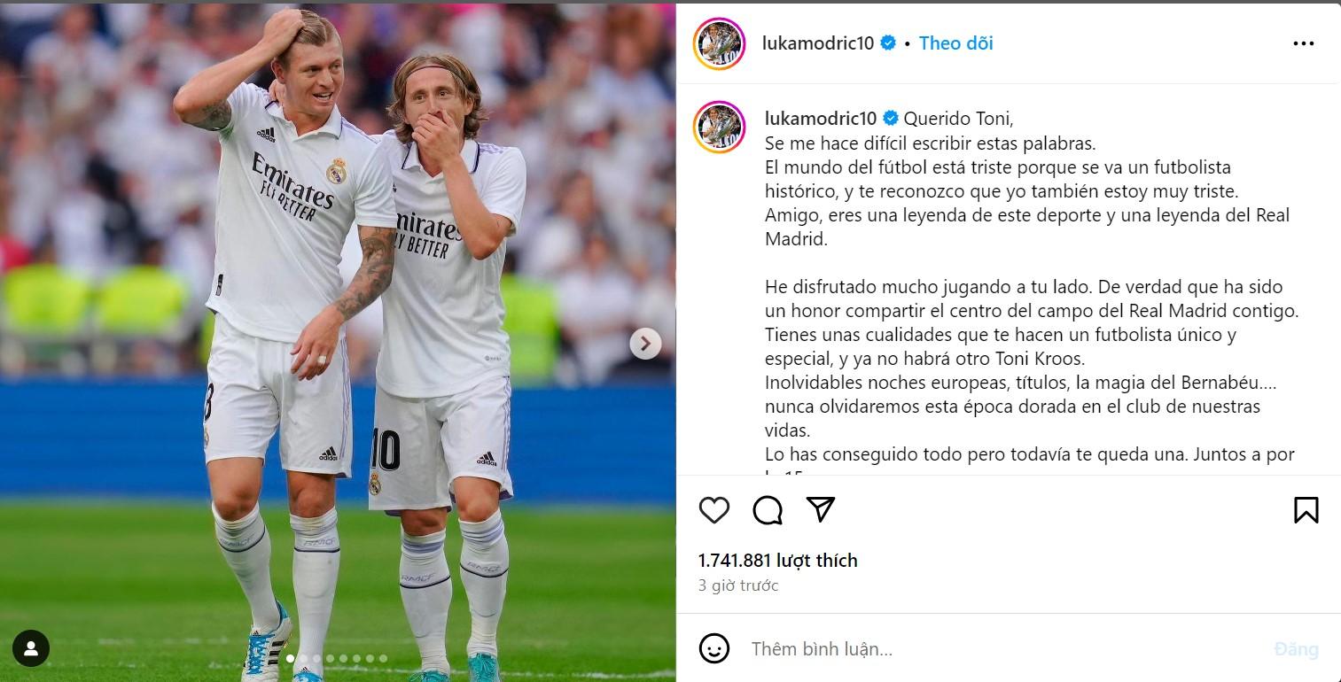 Luka Modric phản ứng mãnh liệt sau khi Toni Kroos giải nghệ 466870