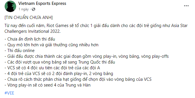 Riot muốn tổ chức giải trẻ liên khu vực, đội thắng được sang Trung Quốc thi đấu?