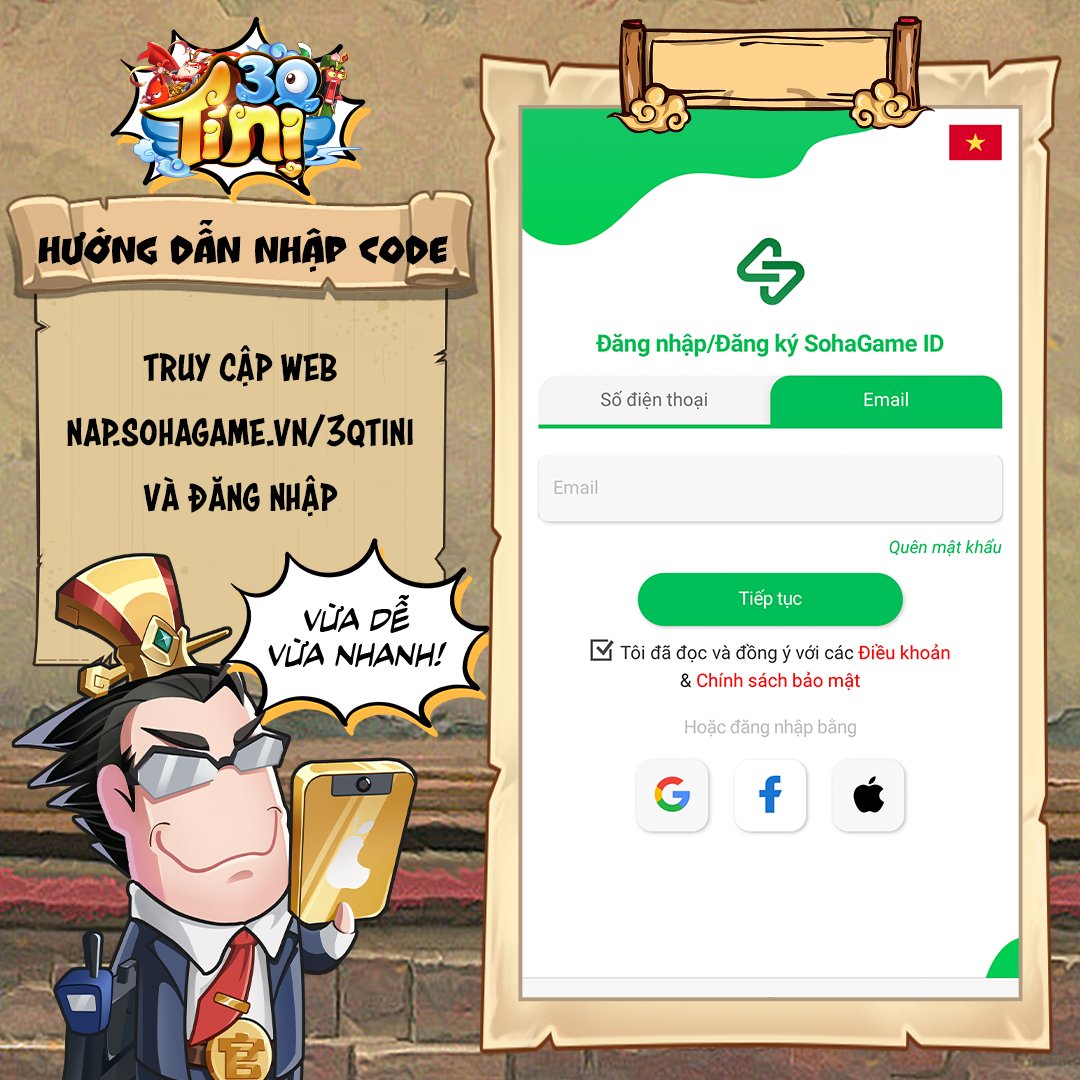 Code 3Q Tí Nị mới nhất và cách nhập 408656