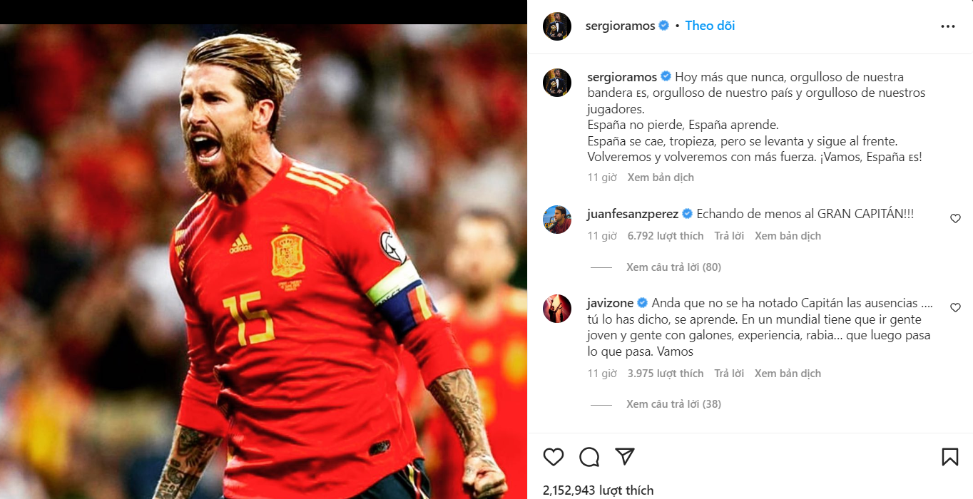 Sergio Ramos khiến Tây Ban Nha thức tỉnh sau thất bại World Cup 2022 229361