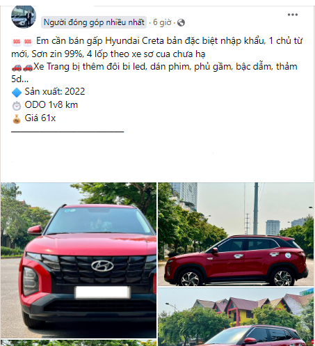 Hyundai Creta Đặc Biệt khấu hao gần 150 triệu sau khi lăn bánh chưa đầy 2 năm 465284