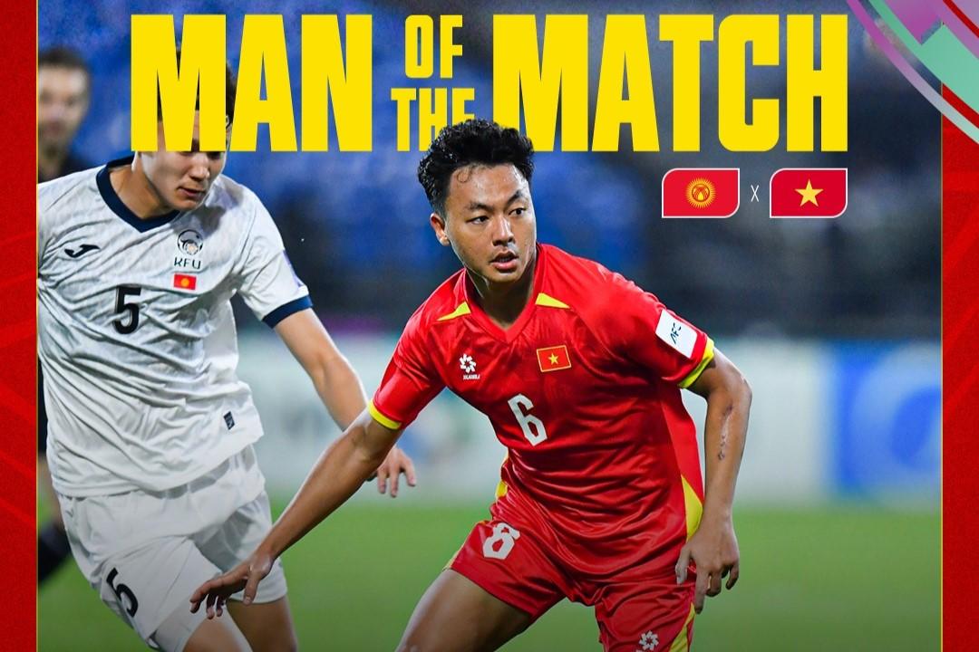 AFC vinh danh 1 cầu thủ U23 Việt Nam sau trận thắng Kyrgyzstan