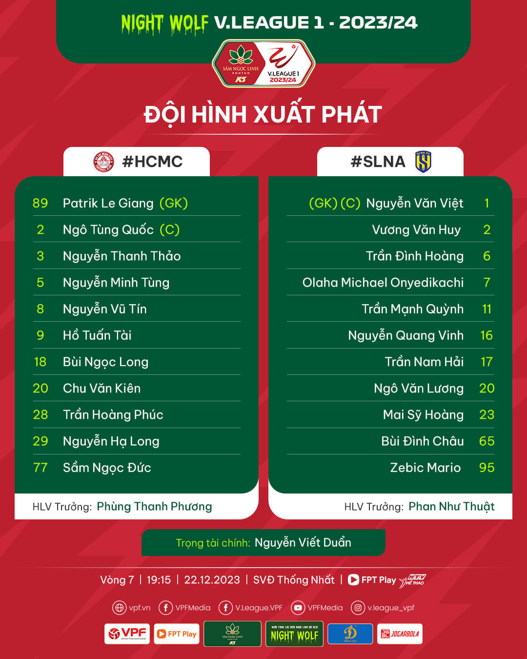 Trực tiếp TP HCM vs SLNA, 19h15 hôm nay 22/12 377552