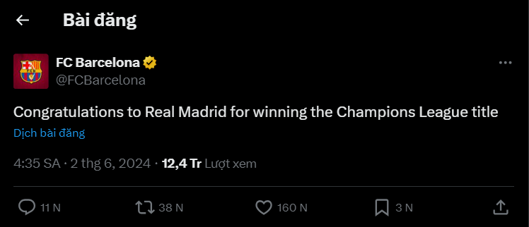 Barcelona lập tức làm 1 điều khi Real vô địch Champions League 473807