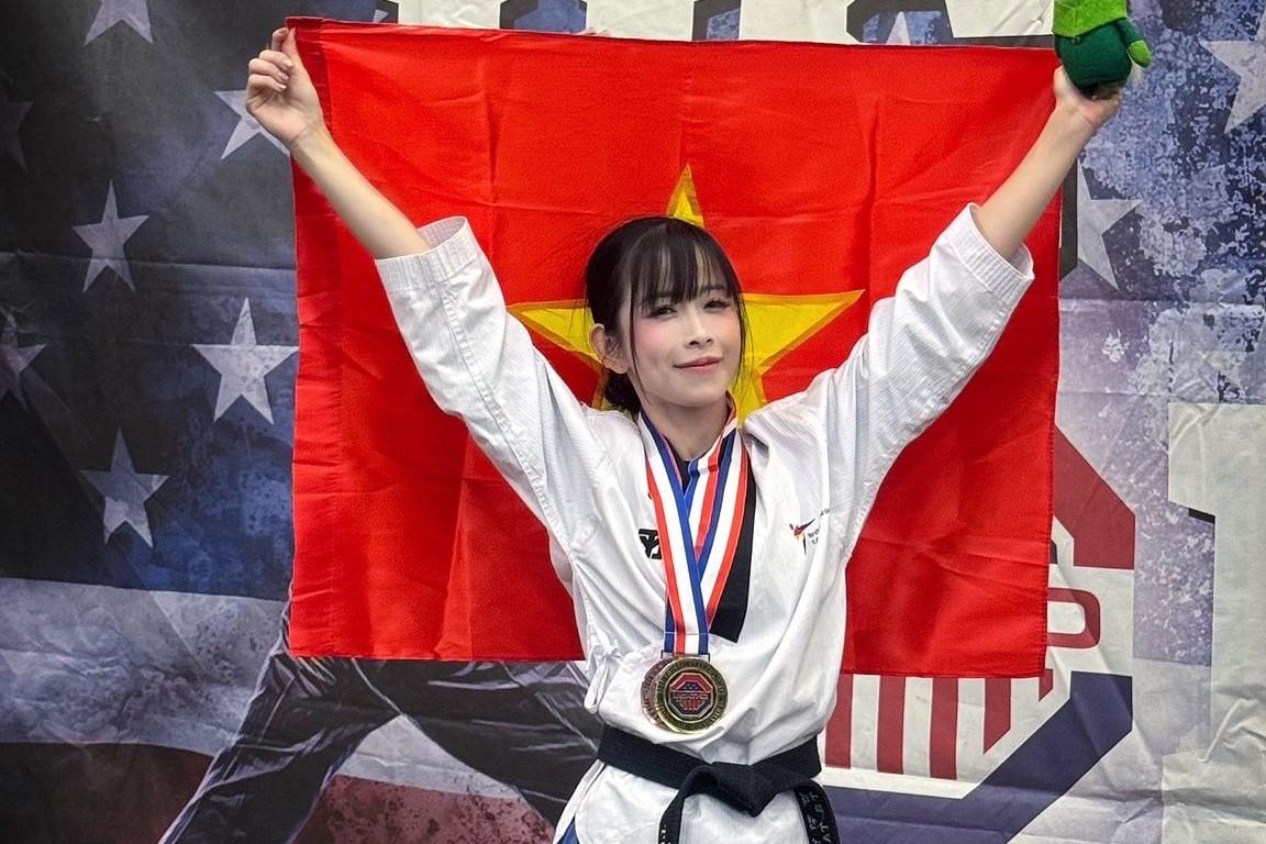 Châu Tuyết Vân xuất sắc giành HCV tại giải Taekwondo Mỹ
