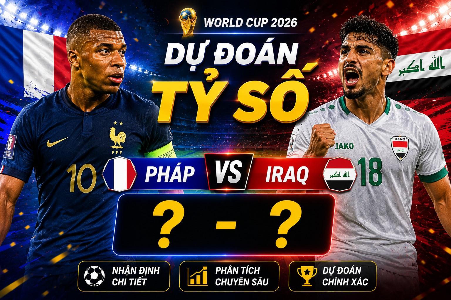 Dự đoán tỷ số Pháp vs Iraq: Kết quả không tưởng