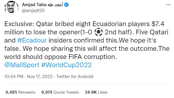 NÓNG: Chủ nhà Qatar bị tố hối lộ số tiền khổng lồ để có 3 điểm ngày khai mạc World Cup? 219199