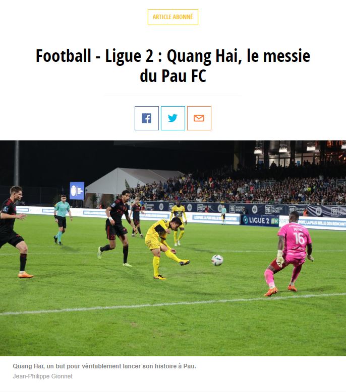 Báo Pháp gọi Quang Hải là 'đấng cứu thế' với bàn thắng đầu tiên cho Pau FC 199855