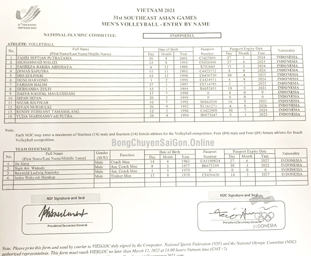 Bóng chuyền SEA Games 31: Chốt đội hình các nước tham dự, riêng Việt Nam chờ đến hạn chót 128689