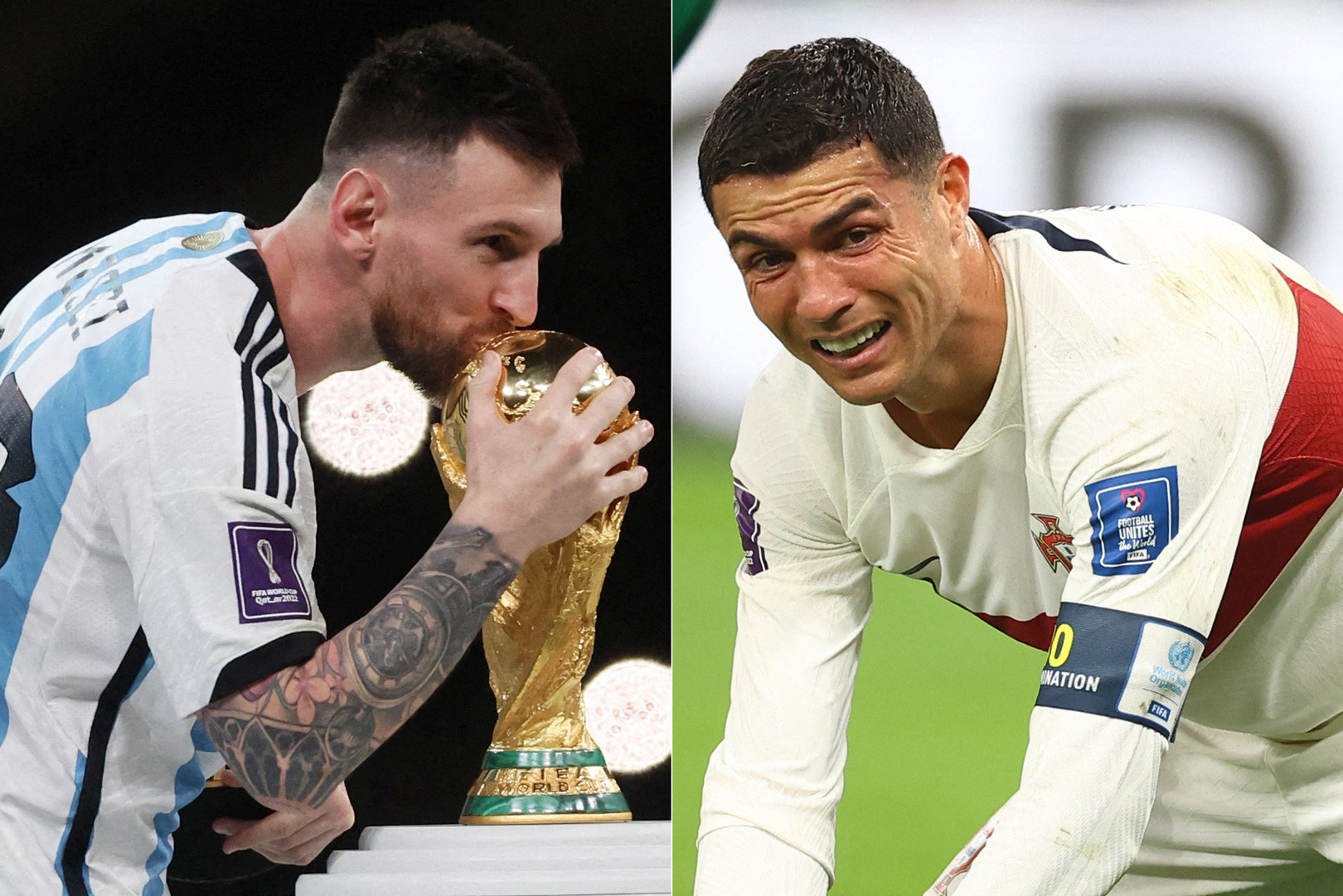 Bạn không thể bỏ lỡ bức ảnh của Messi và Ronaldo trong các trận đấu World Cup. Họ là những cầu thủ xuất sắc và rất nổi tiếng, mang đến niềm vui sảng khoái cho người hâm mộ trên toàn thế giới.