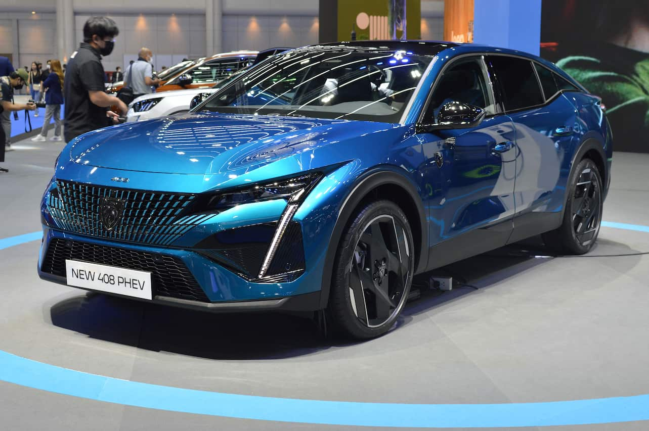 Peugeot-408-plug-in-hybrid-front-three-quarter-Bangkok-International-Motor-Show-2023