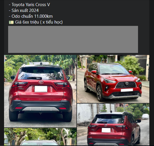Ngỡ ngàng giá chào bán của Toyota Yaris Cross 2024 'siêu lướt' mới chạy 11.000 km 528107