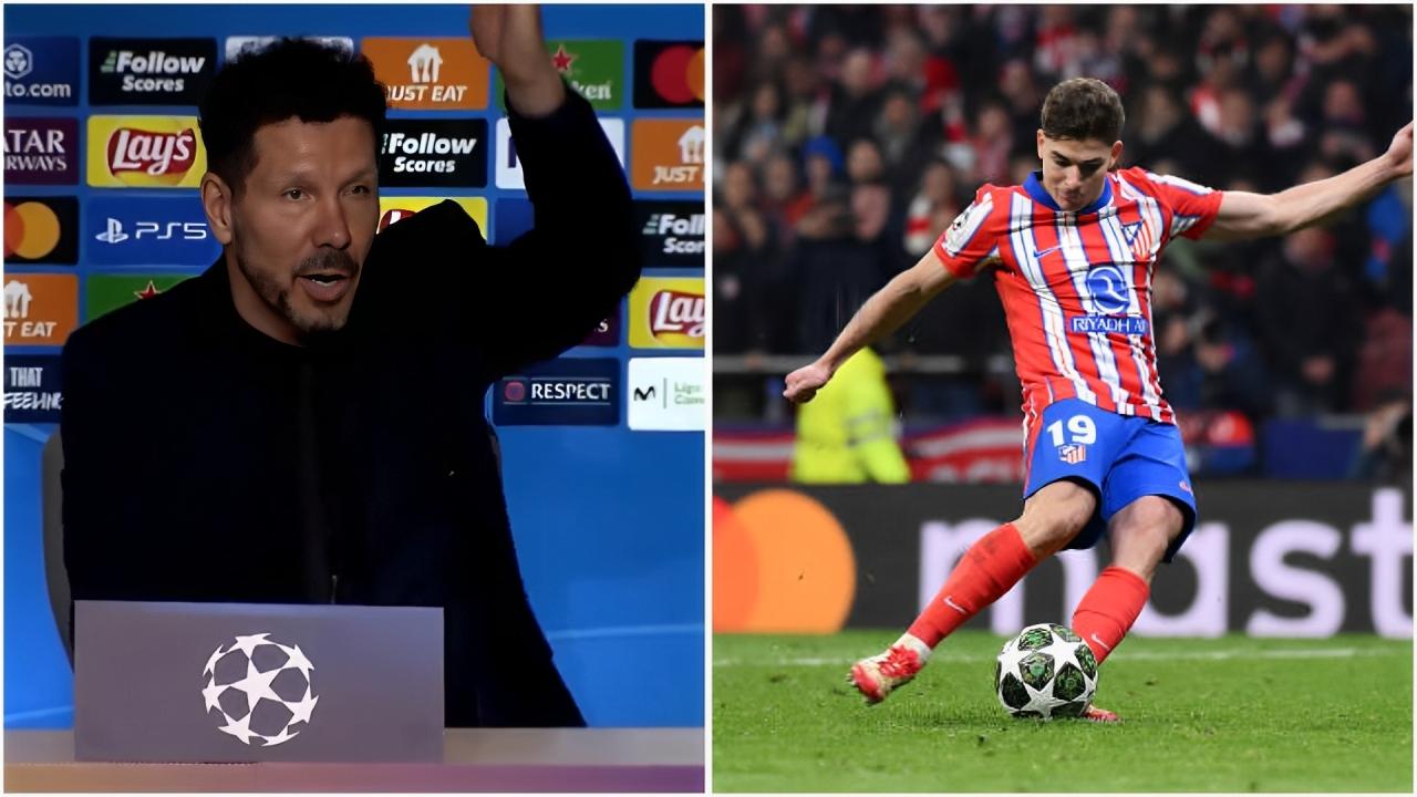 Diego Simeone bức xúc: 'Ai thấy Alvarez chạm bóng 2 lần giơ tay lên'