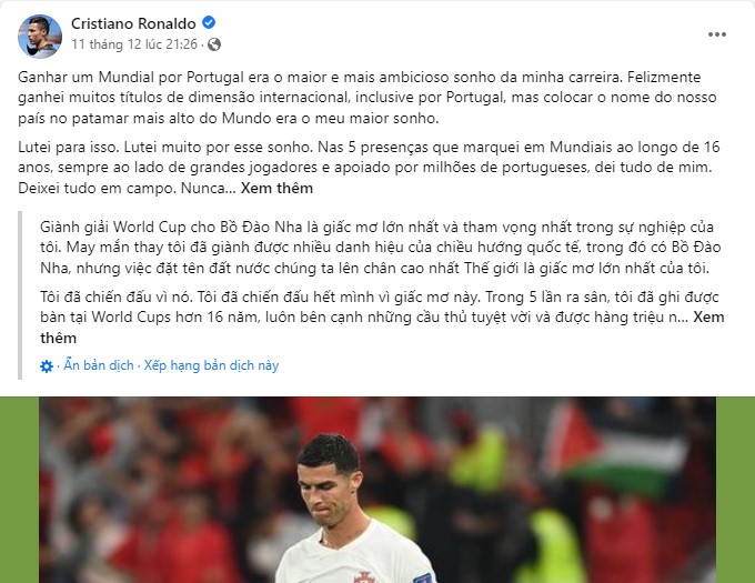 Giữa cơn sốt Messi lên đỉnh World Cup, Ronaldo bất ngờ tung động thái lạ 233829