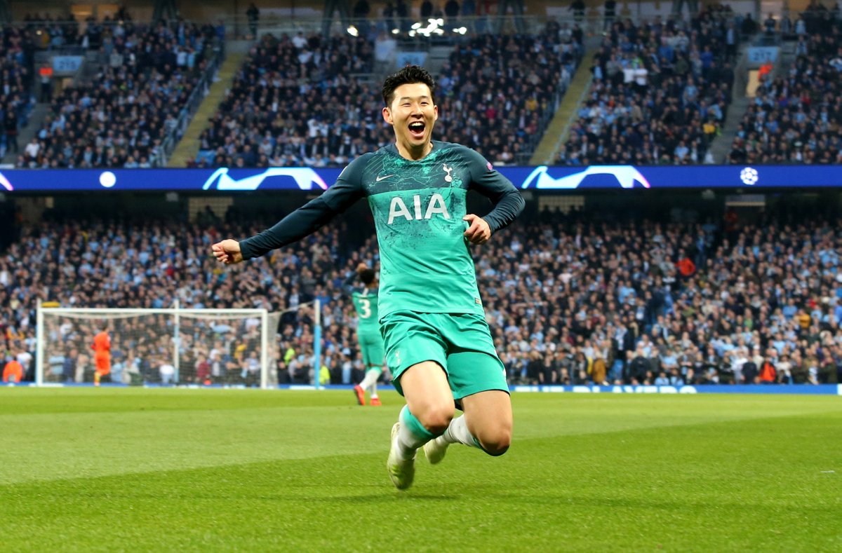 Man City 4-3 Tottenham, Son Heung-min, Son Heung-min lập cú đúp, Son Heung-min lập kỷ lục, Champions League, cúp c1, tứ kết c1