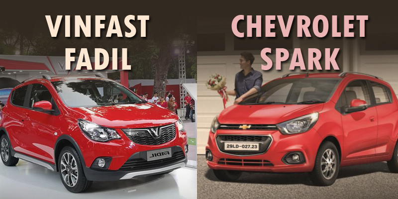 so sanh xe VinFast Fadil 2019 vs Chevrolet Spark 2019