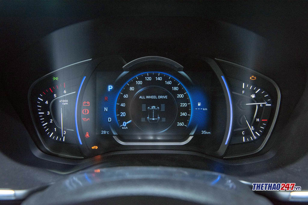 Cụm đồng hồ trên Hyundai Santa Fe