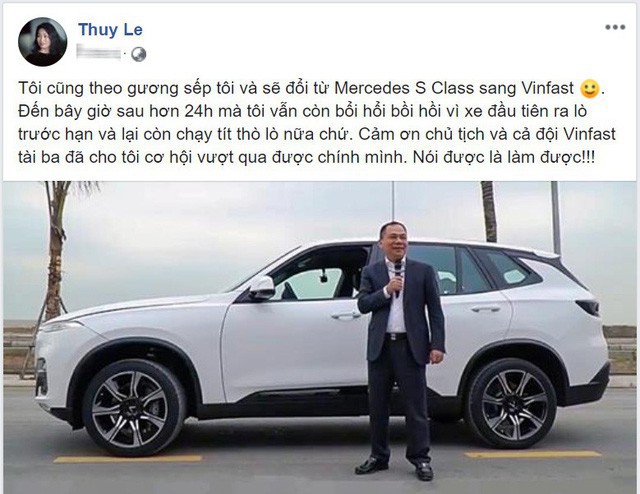 Bà Lê Thị Thu Thủy đổi xe, Chủ tịch VinFast, Nữ chủ tịch VinFast đổi xe,