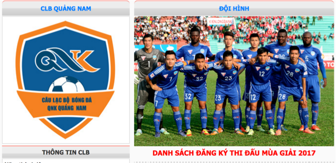 Danh sách cầu thủ, đội hình CLB Quảng Nam mùa giải 2017 danh sach cau thu quang nam mua giai 2017
