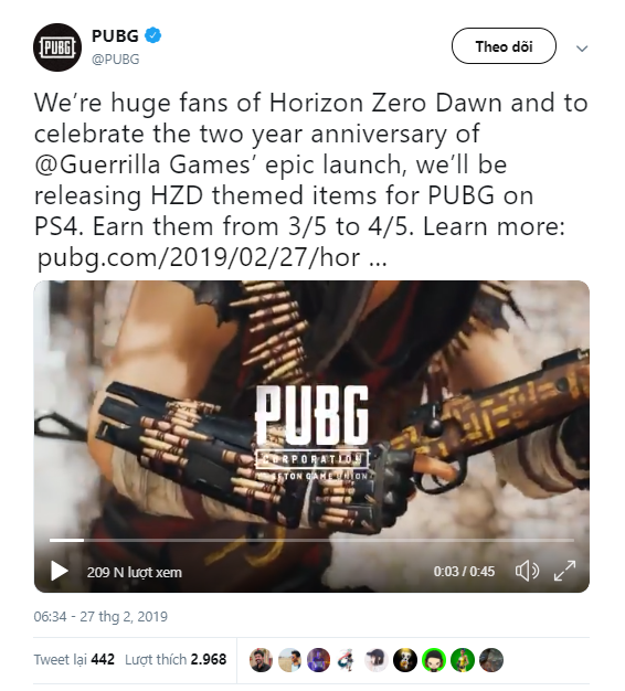 PUBG, PUBG Events, PUBG PS4, Horizon Zero Dawn
