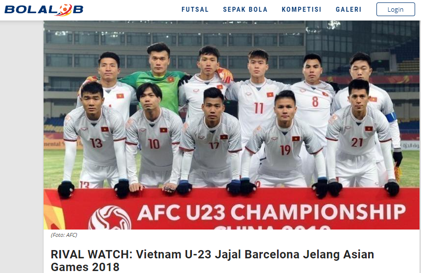 ASIAD 2018, U23 Việt Nam, bóng đá Việt Nam, HLV Park Hang Seo, báo Indonesia