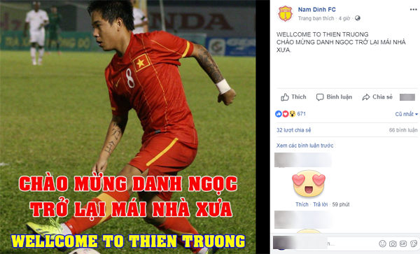 bóng đá Việt Nam, V-League, tin tức V-League, Hoàng Danh Ngọc, Nam Định