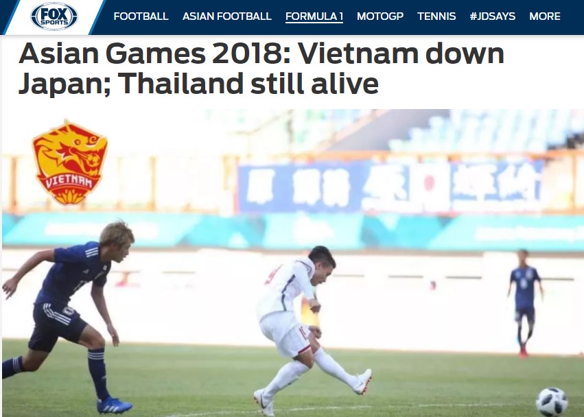 Việt Nam 1-0 Nhật Bản, báo châu Á nói về U23 Việt Nam, U23 Việt Nam, Asiad