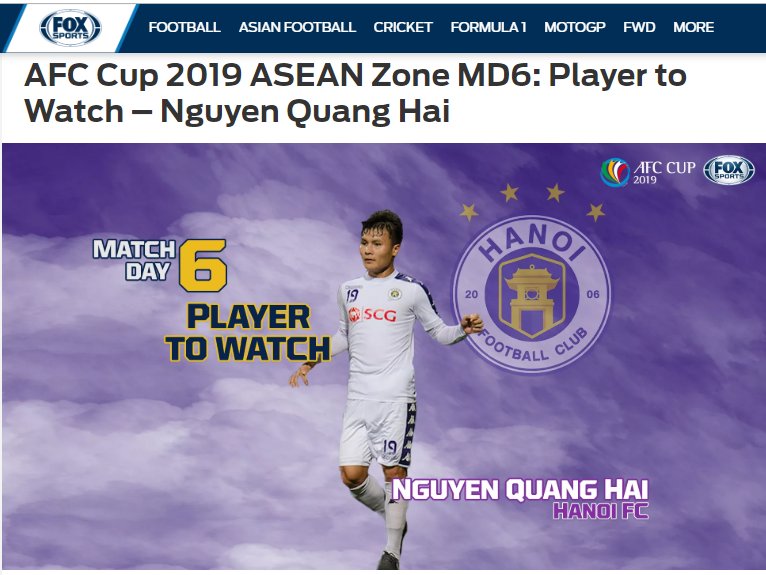 AFC Cup 2019, Hà Nội FC, Hà Nội vs Tampines Rovers, Nguyễn Quang Hải