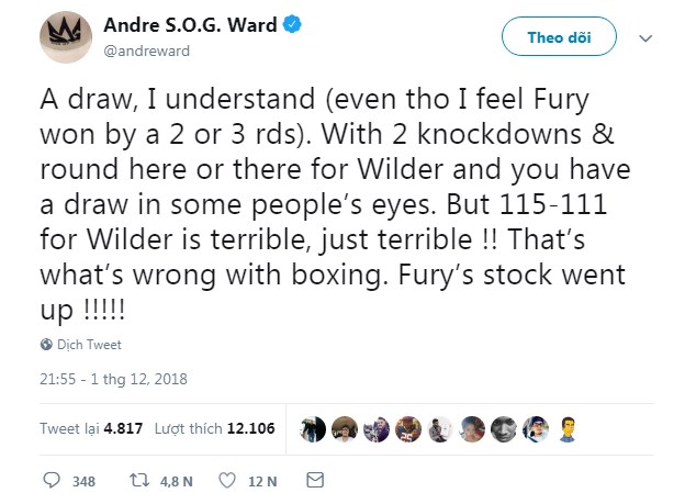 wilder vs fury, huyền thoại chỉ trích trọng tài trận wilder vs fury,