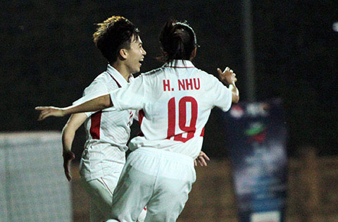 Nữ Việt Nam 2-0 nữ Myanmar, ket qua Nữ Việt Nam 2-0 nữ Myanmar, vong loai asian cup 2018