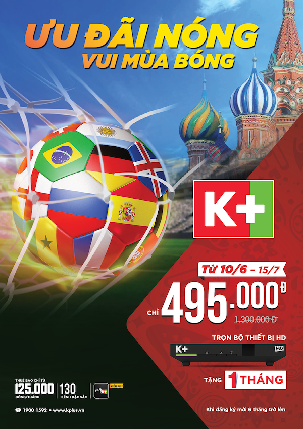 world cup 2018, k+ phát sóng world cup, world cup k+, lịch phát sóng world cup